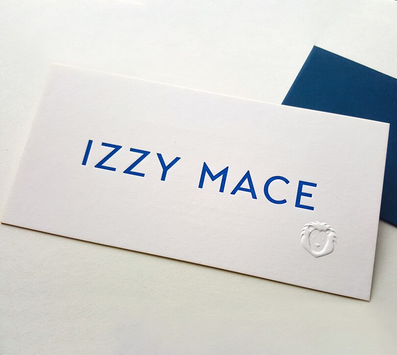 Letterpress geboortekaartje Izzy Mace
