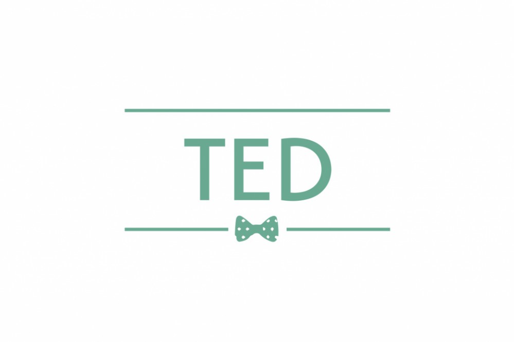 Letterpress geboortekaartje Ted - een meneertje met een strikje voor