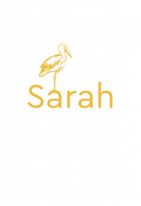 Lief kaartje met klassieke ooievaar Sarah voor