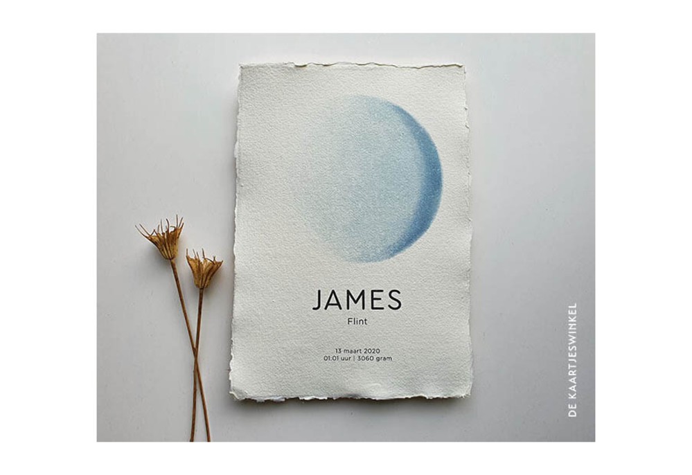 Maanposter handgeschept papier James