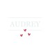 Luxe geboortekaartje met reliëfdruk met hartjes Audrey